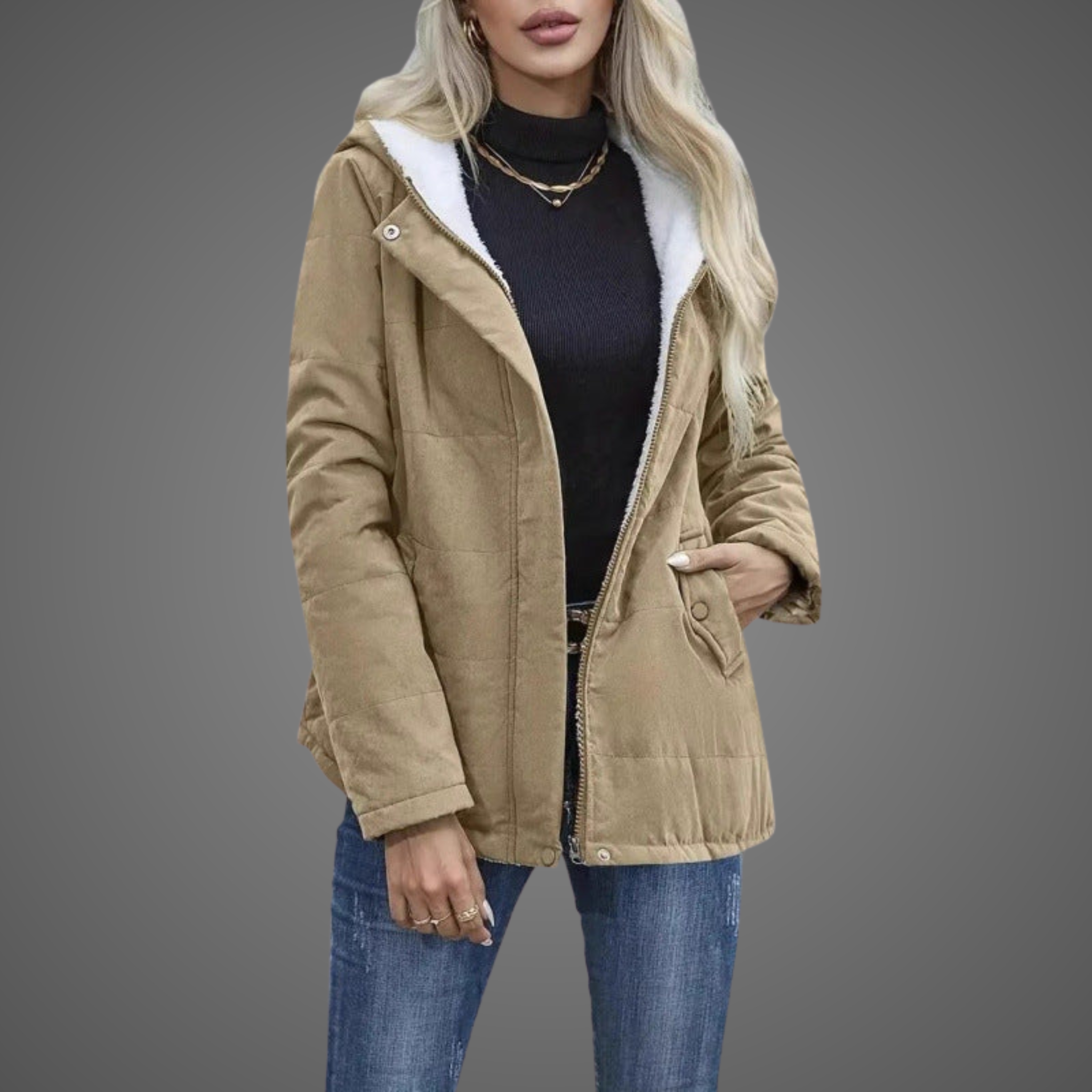 Grace - Fleece-Lined Hooded Coat