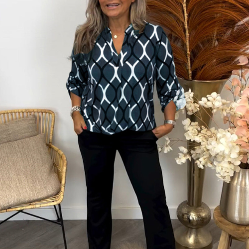 Marina – Printed Collar Blouse