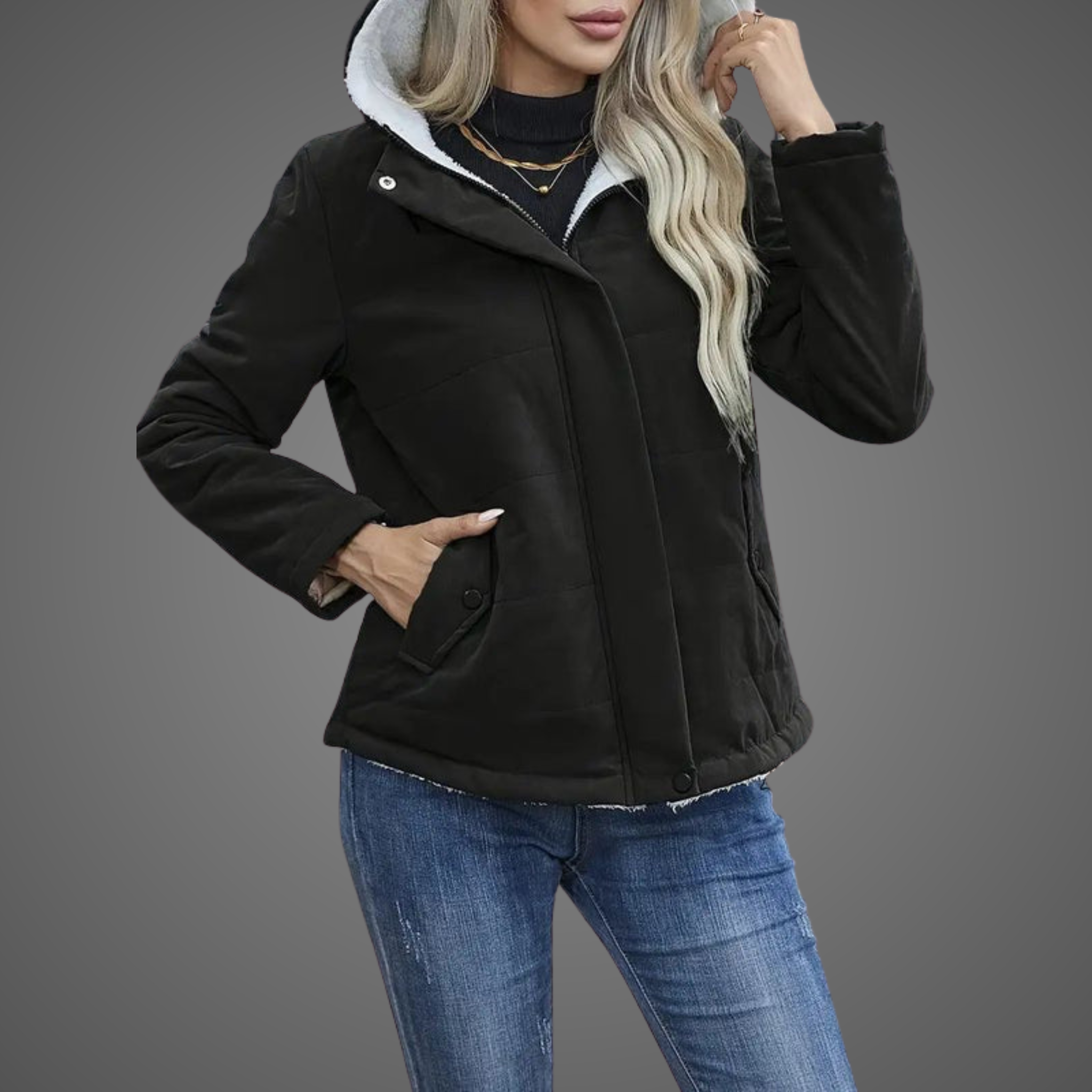 Grace - Fleece-Lined Hooded Coat