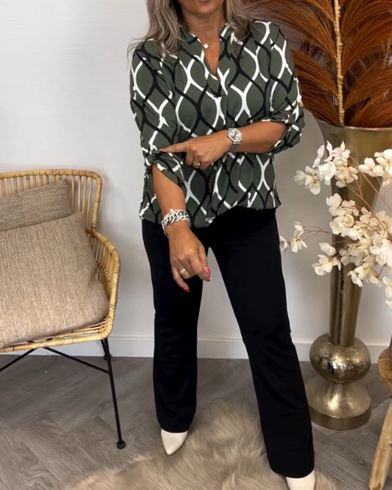 Marina – Printed Collar Blouse