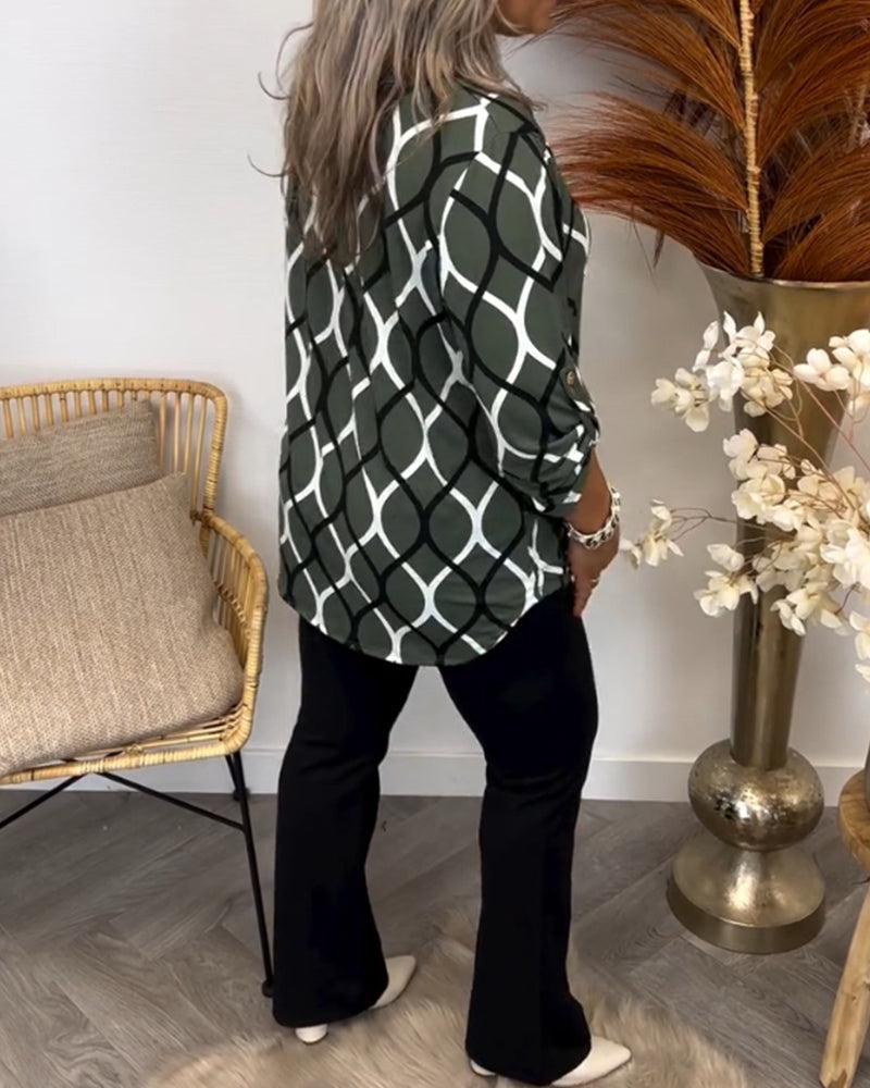 Marina – Printed Collar Blouse