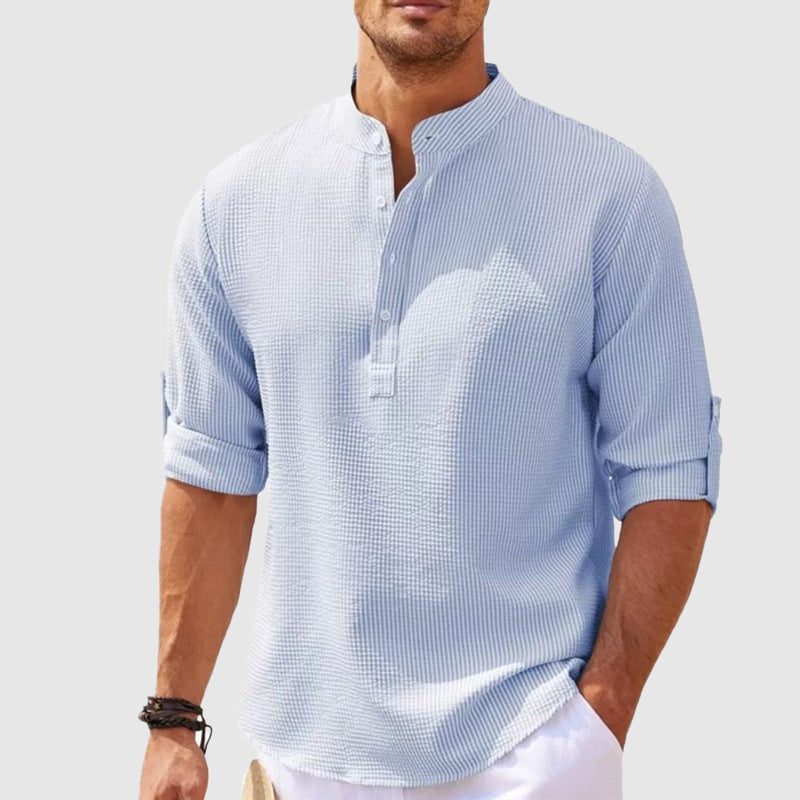 Positano Leinen-Henley-Shirt
