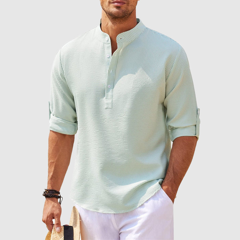 Positano Leinen-Henley-Shirt