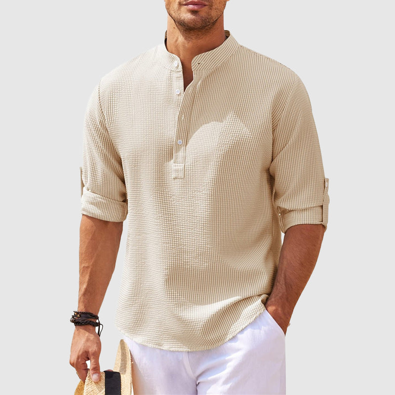 Positano Leinen-Henley-Shirt