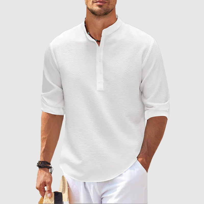 Positano Leinen-Henley-Shirt