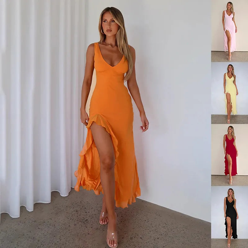 Aitana – Schmales Kleid mit V-Ausschnitt