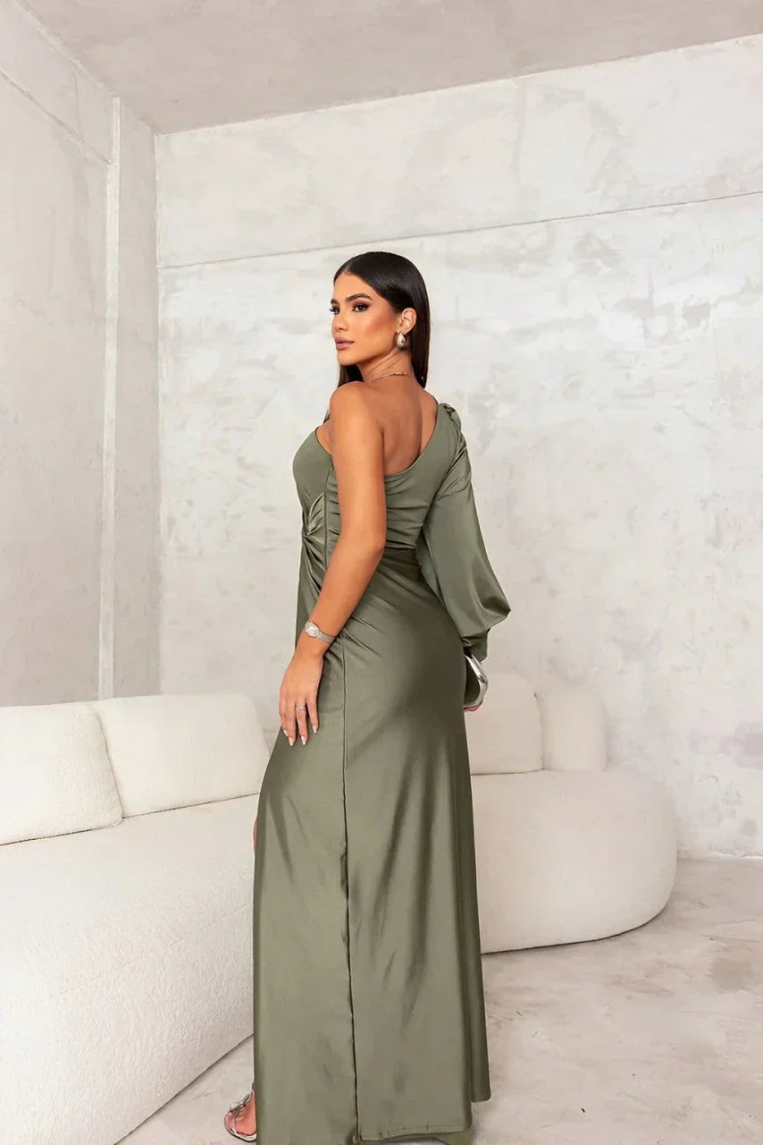 Sofía – One-Shoulder Satin Dress