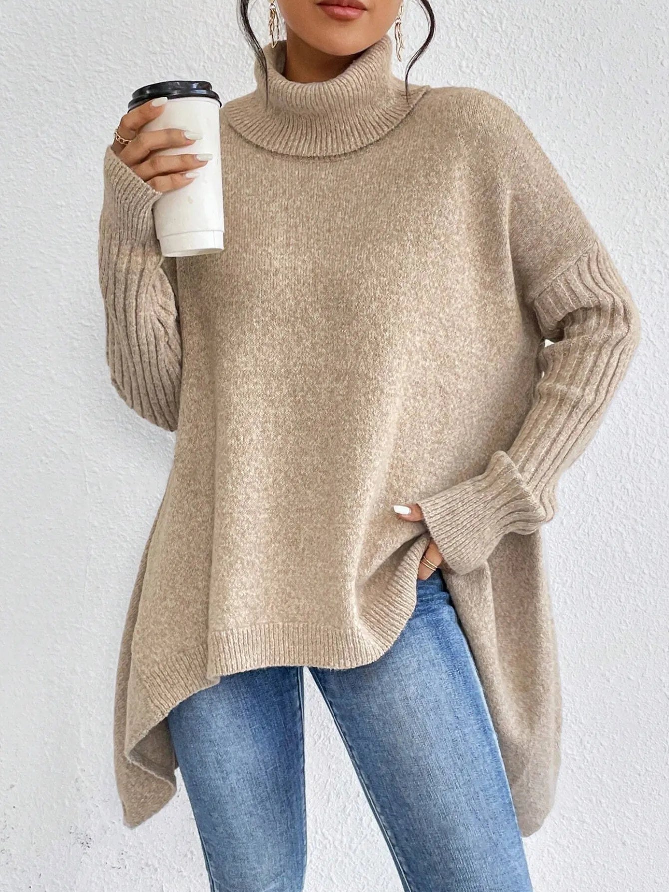 Sophie - Irregular Turtleneck Sweater