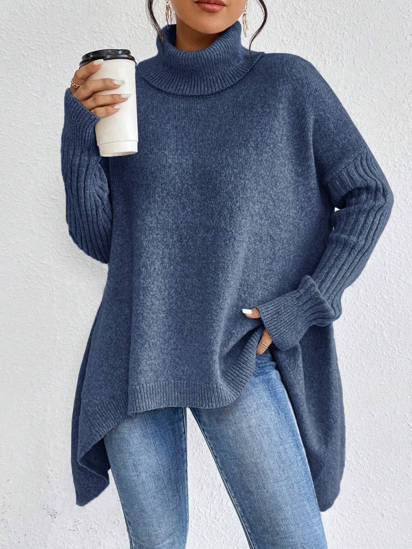 Sophie - Irregular Turtleneck Sweater