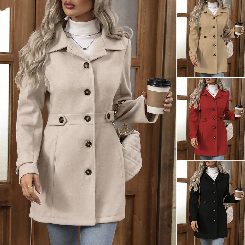 Emily - Woolen Mid-length Coat