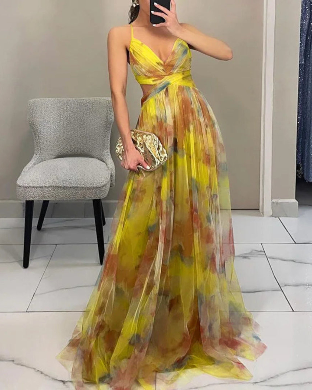 Fleur - Floral Print Maxi Dress