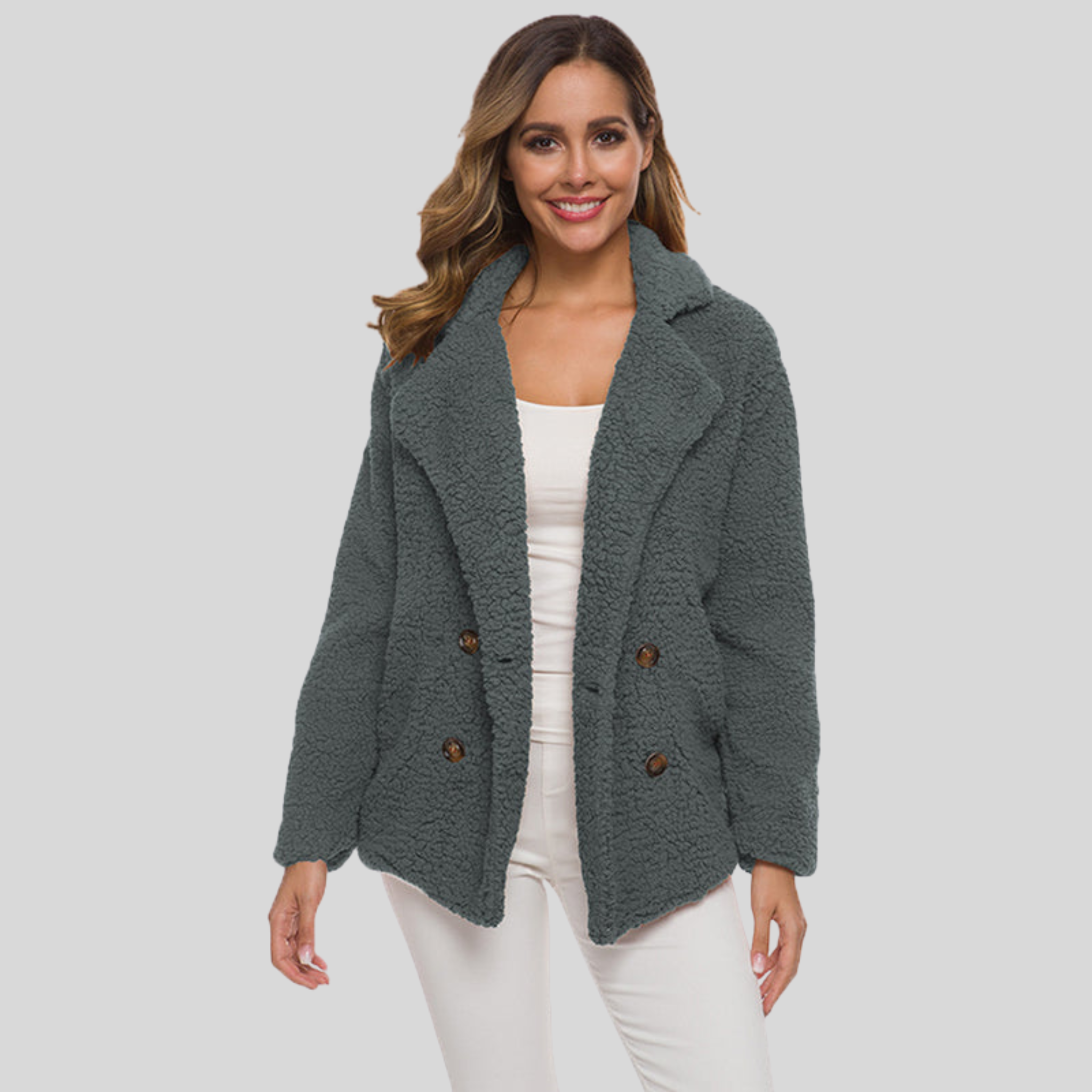 Mandy - Thick Fleece Sweater Coat