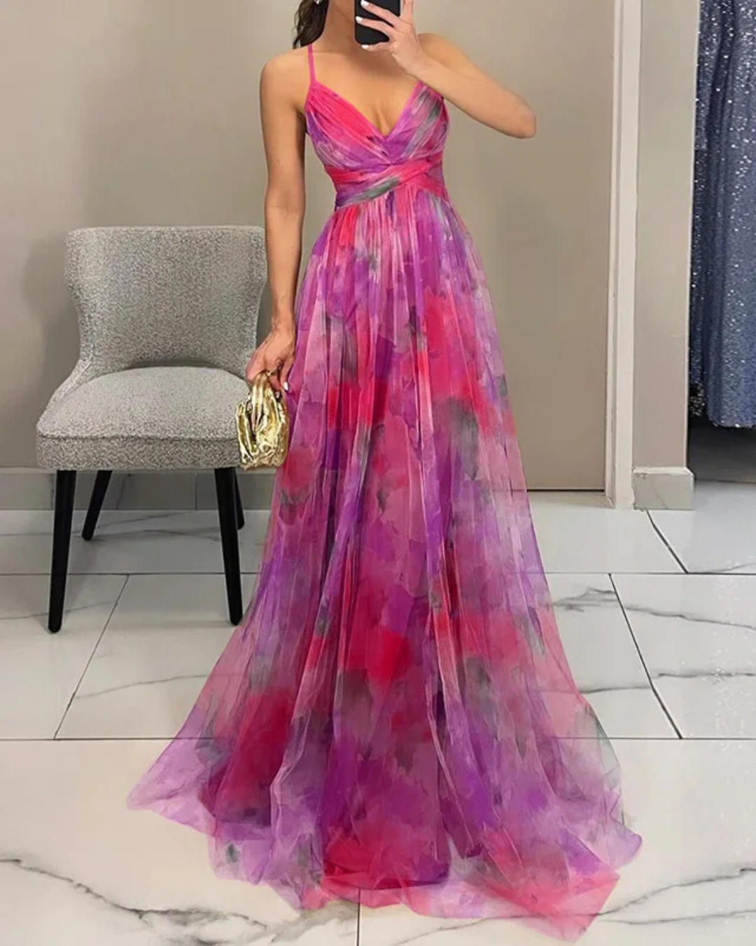 Fleur - Floral Print Maxi Dress