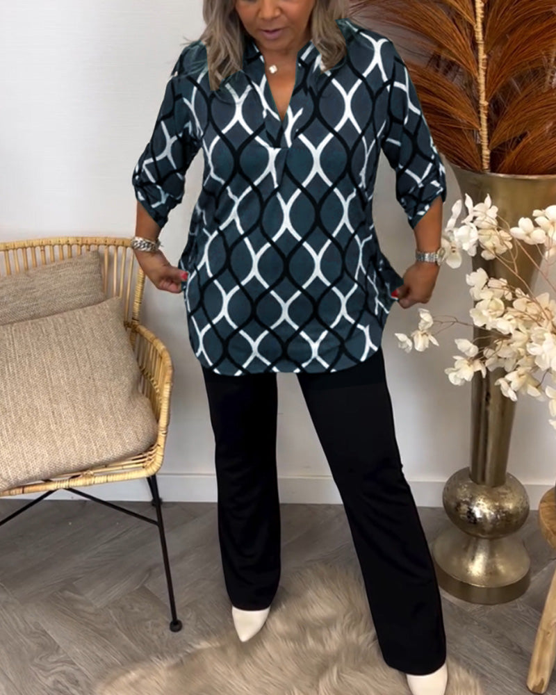 Marina – Printed Collar Blouse