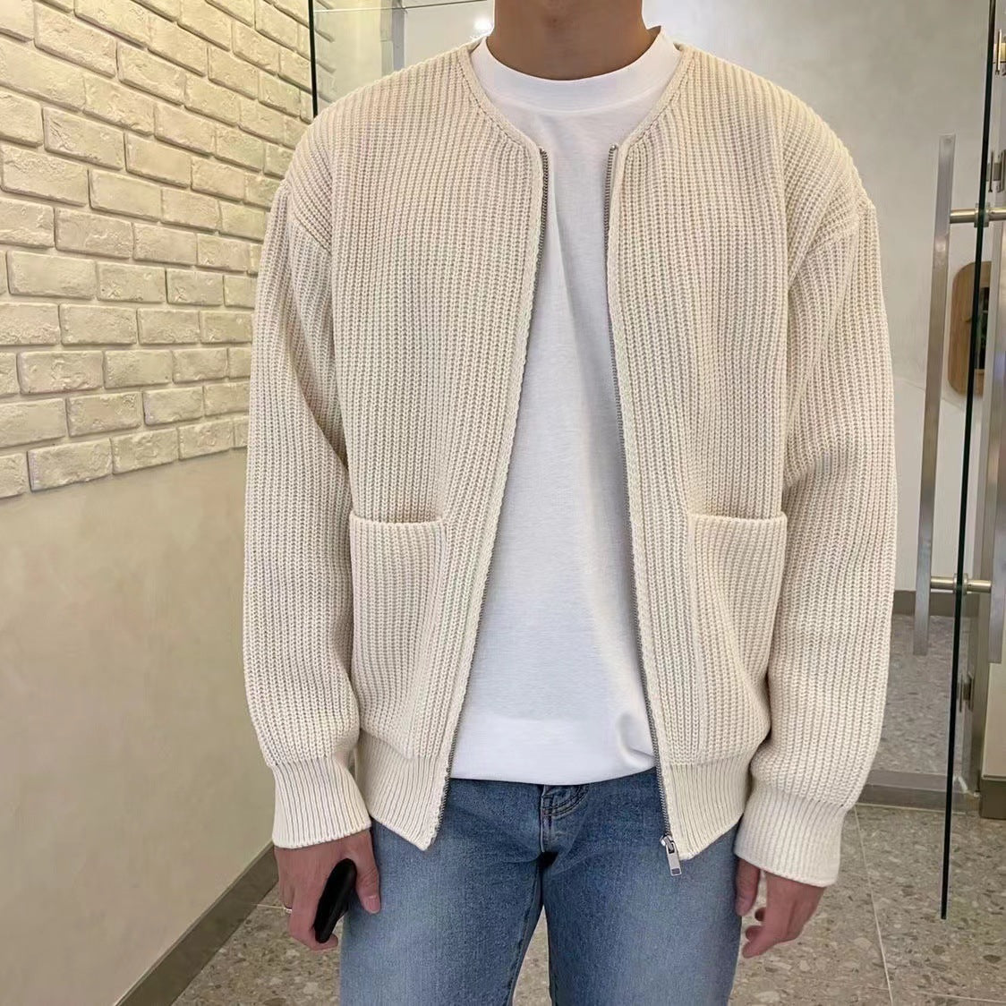 Arthur - Knitted Zip-up Cardigan