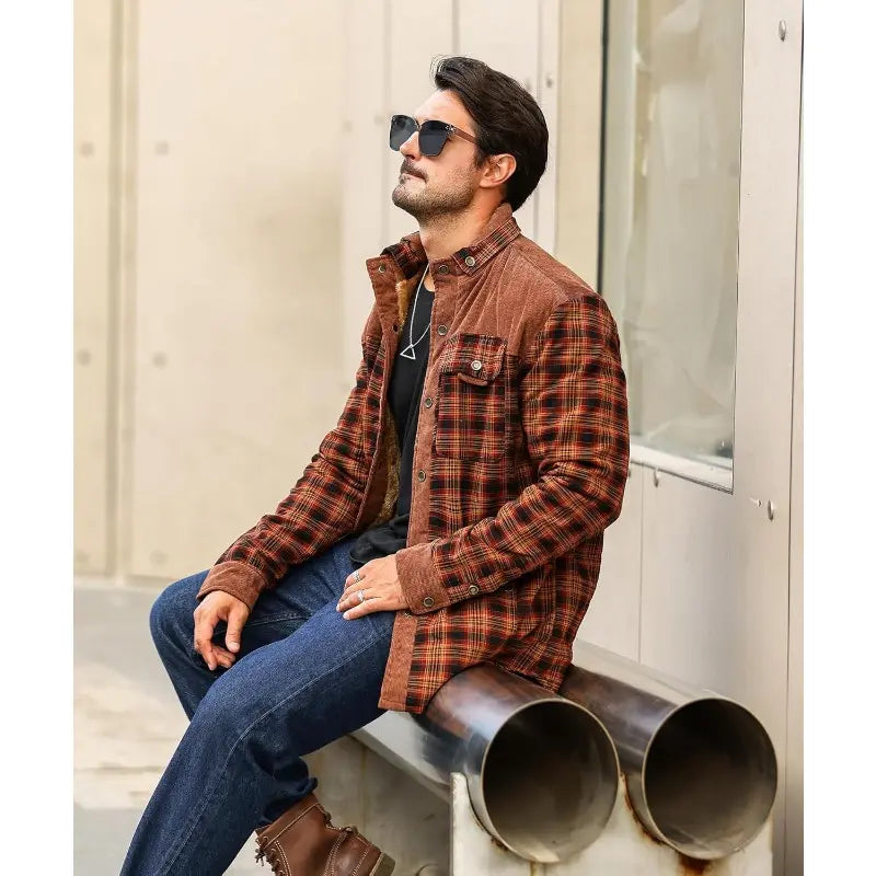 Marco | Corduroy Sherpa Flannel Jacket