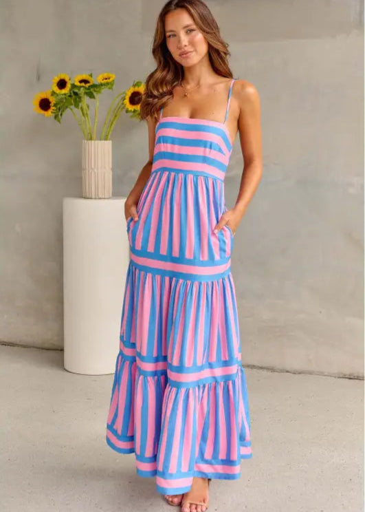 Gloria – Striped Long Dress