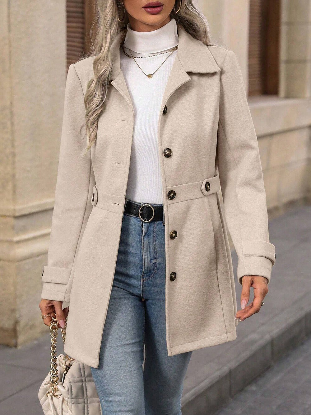 Emily - Woolen Mid-length Coat