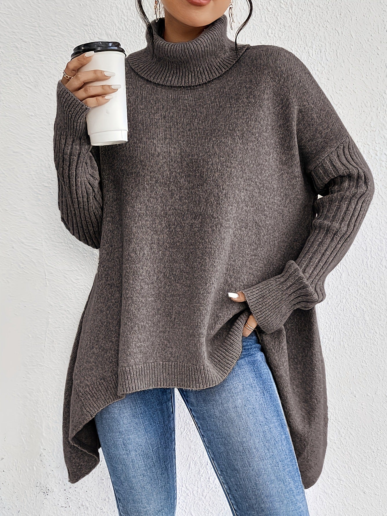 Sophie - Irregular Turtleneck Sweater