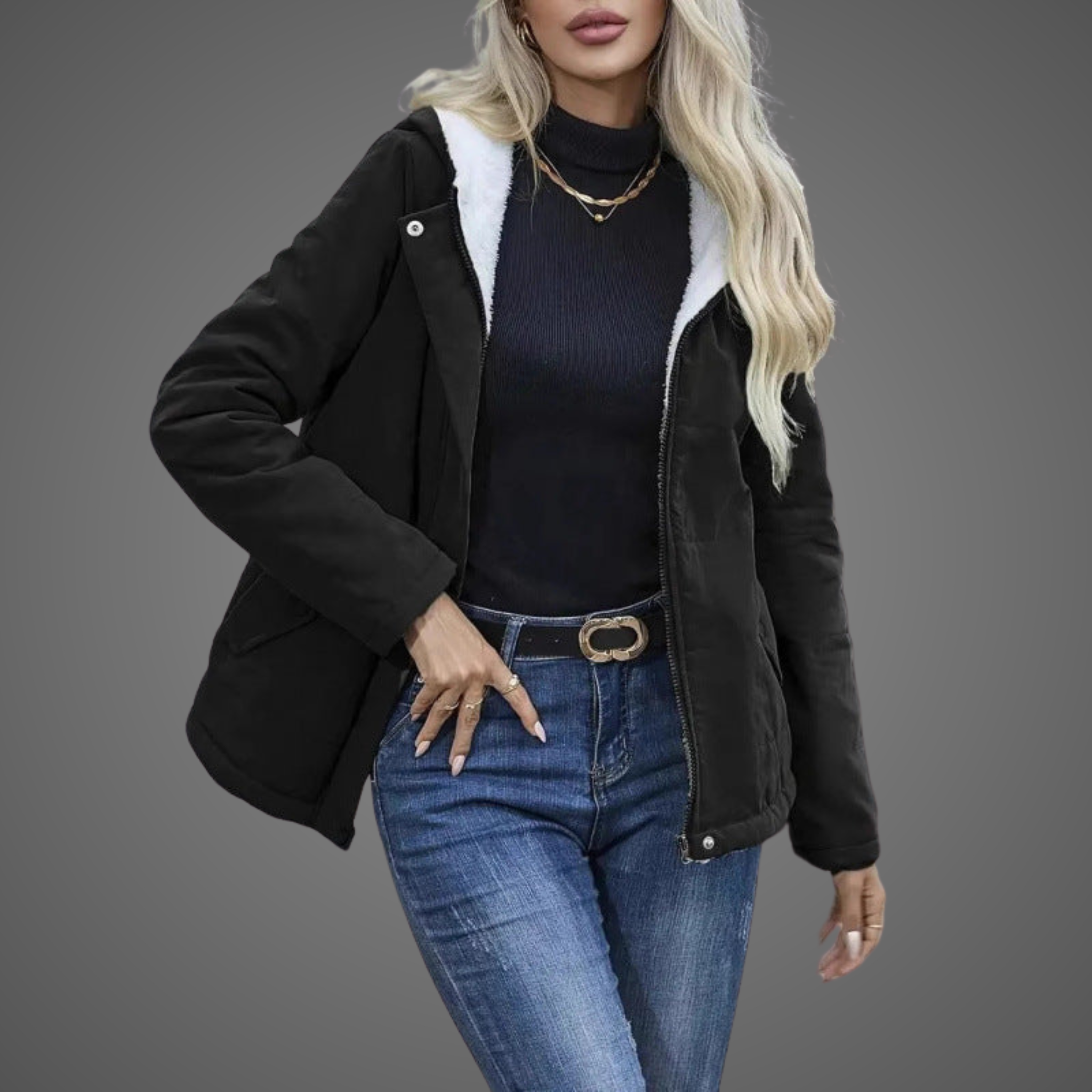 Grace - Fleece-Lined Hooded Coat