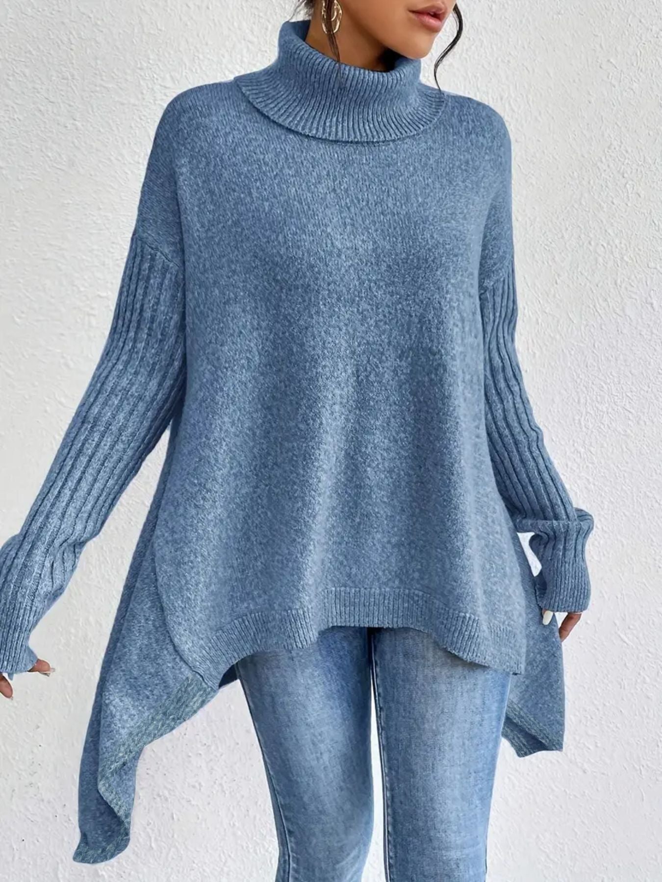 Sophie - Irregular Turtleneck Sweater