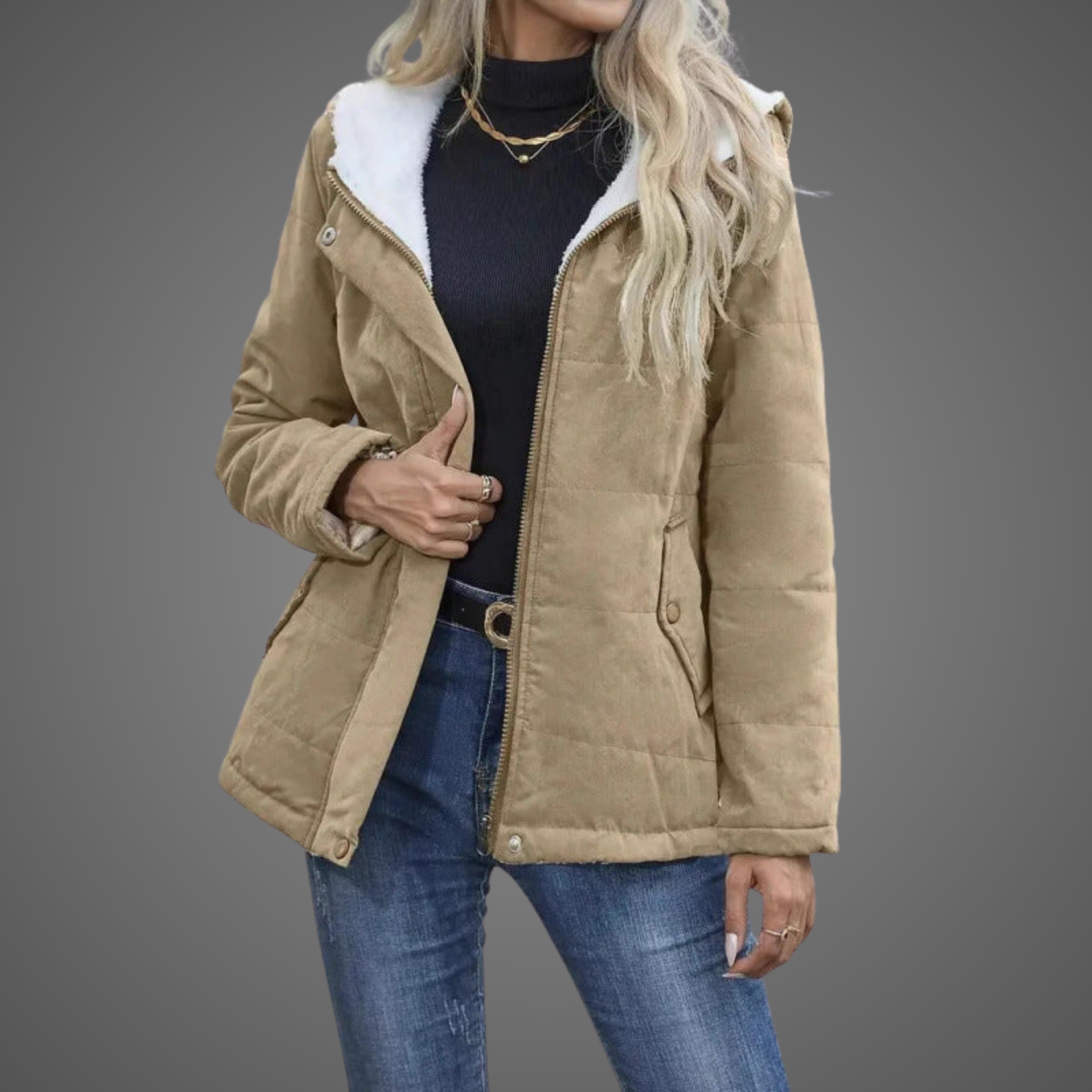 Grace - Fleece-Lined Hooded Coat