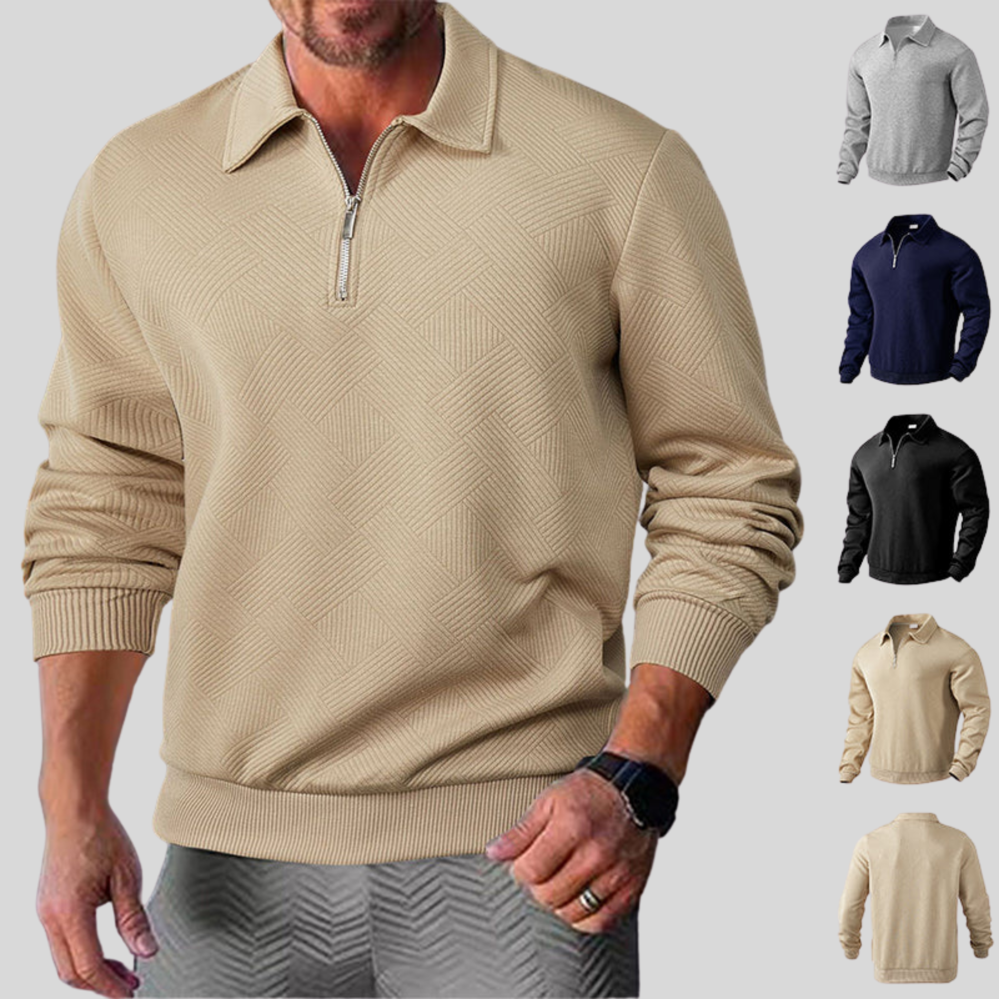 Nikolas - Jacquard Half-Zip Sweatshirt
