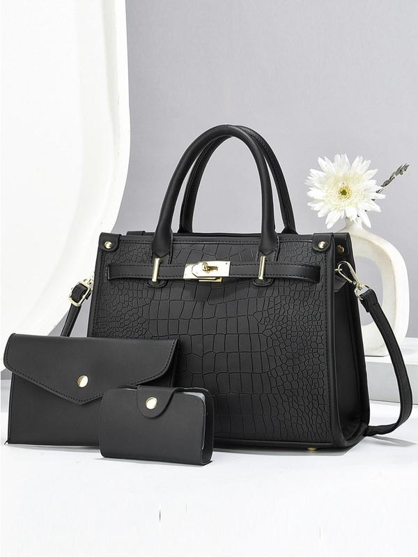 Julia – Croc-Pattern Handbag Set