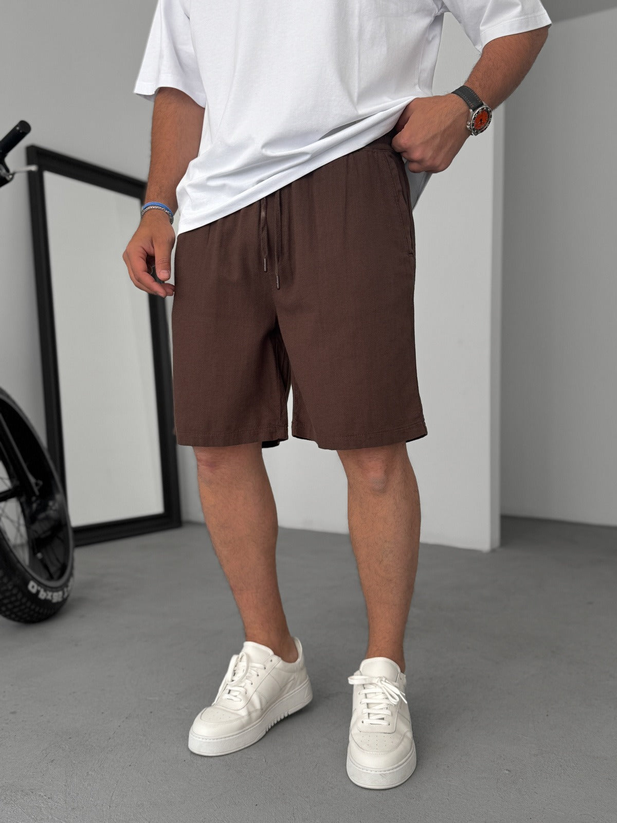 Leo – Pantaloncini in cotone con coulisse