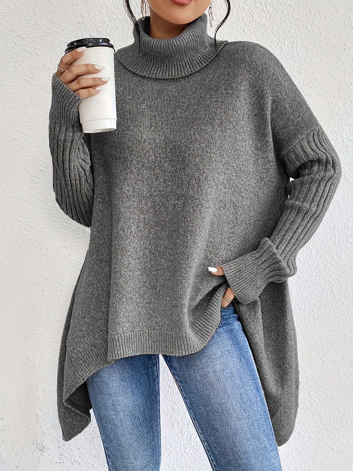 Sophie - Irregular Turtleneck Sweater