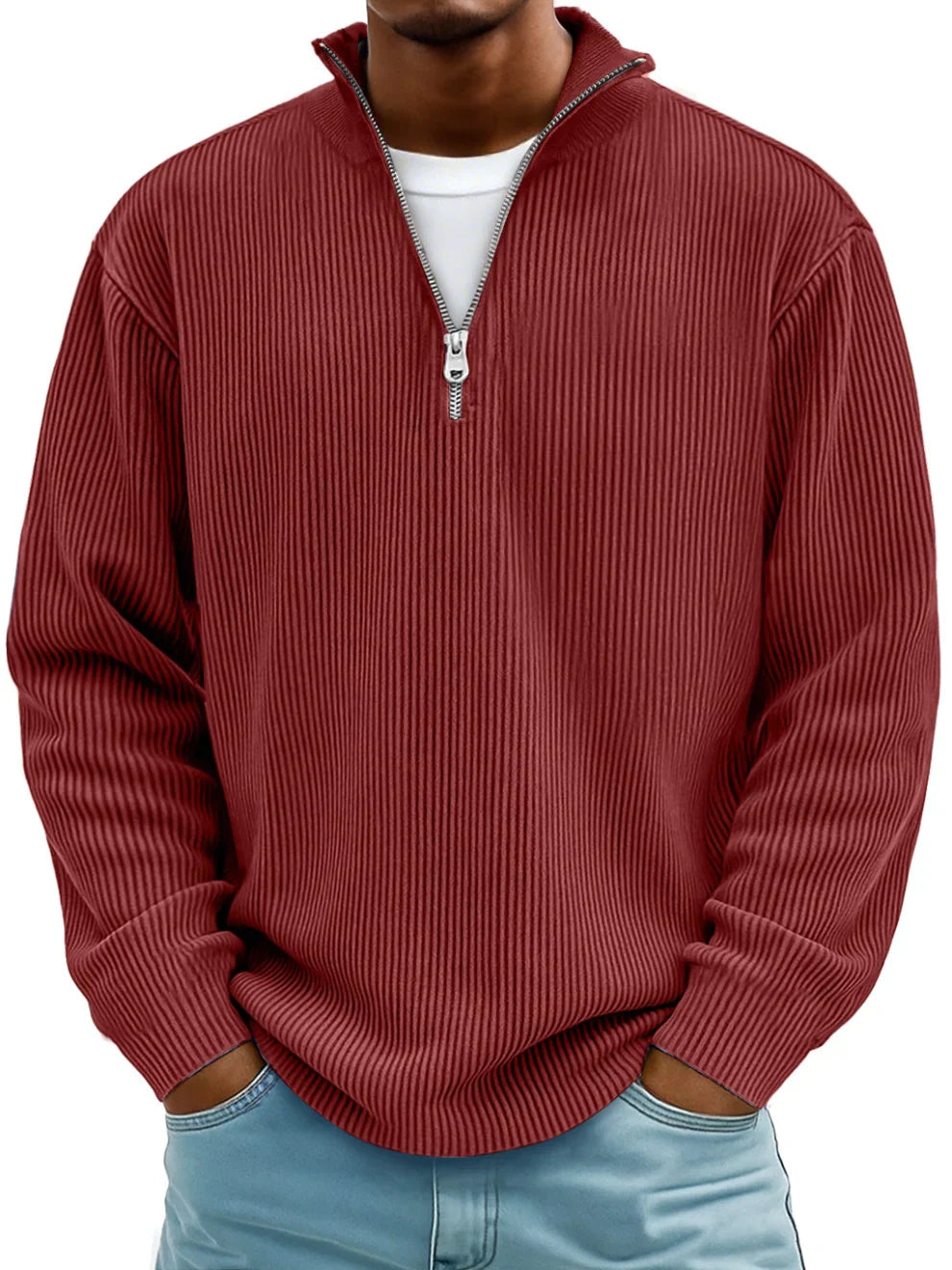 Nicolás – Half-Zip Ribbed Sweater (1+1 FREE)