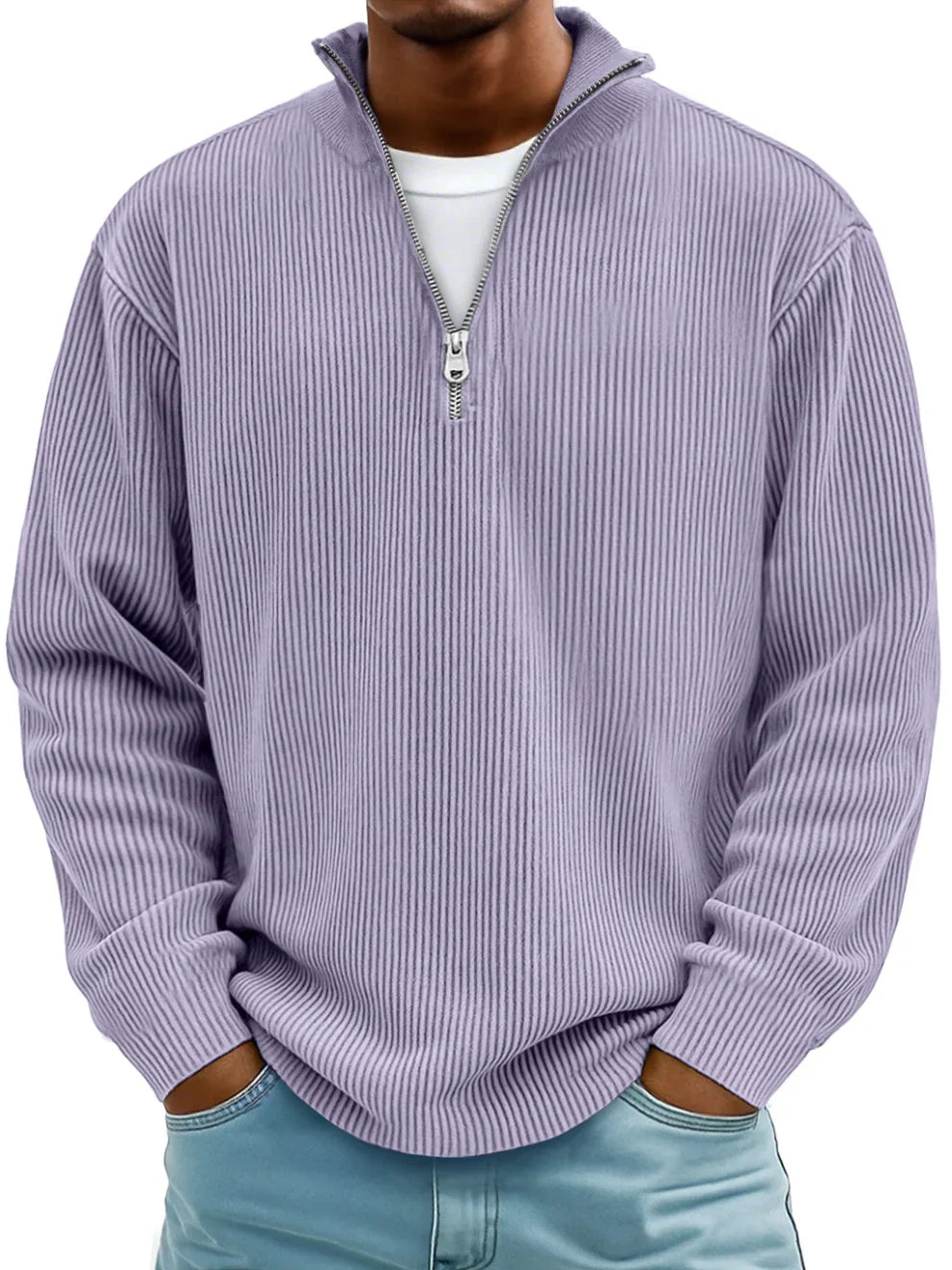 Nicolás – Half-Zip Ribbed Sweater (1+1 FREE)