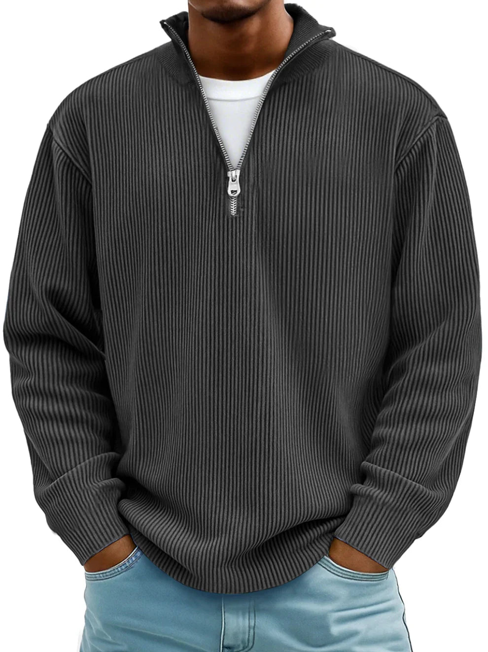 Nicolás – Half-Zip Ribbed Sweater (1+1 FREE)