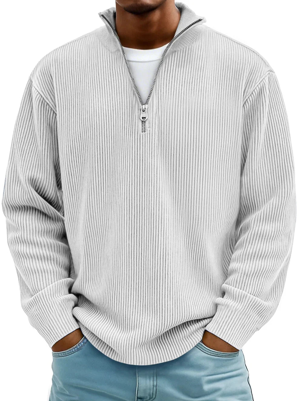 Nicolás – Half-Zip Ribbed Sweater (1+1 FREE)