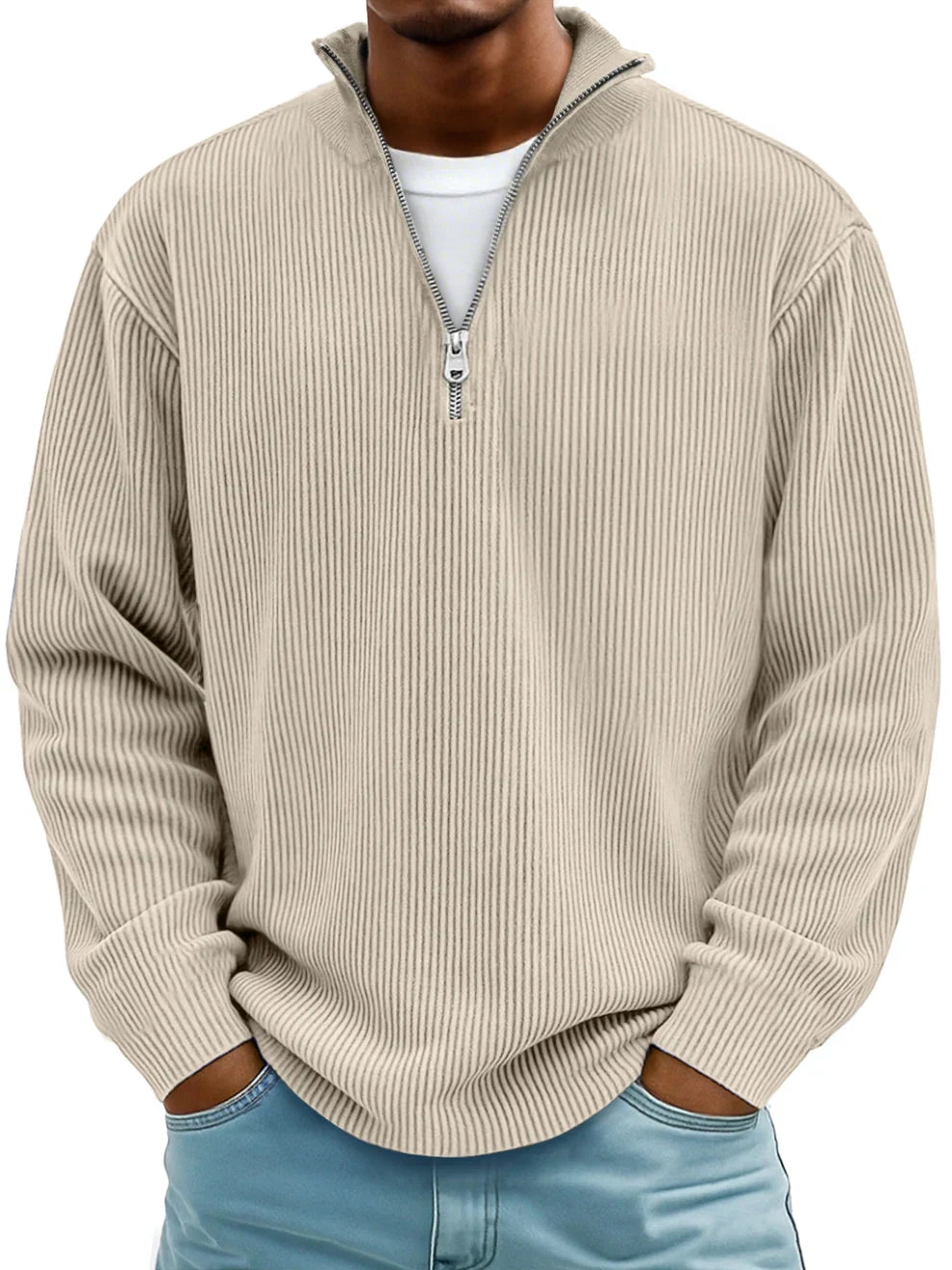Nicolás – Half-Zip Ribbed Sweater (1+1 FREE)