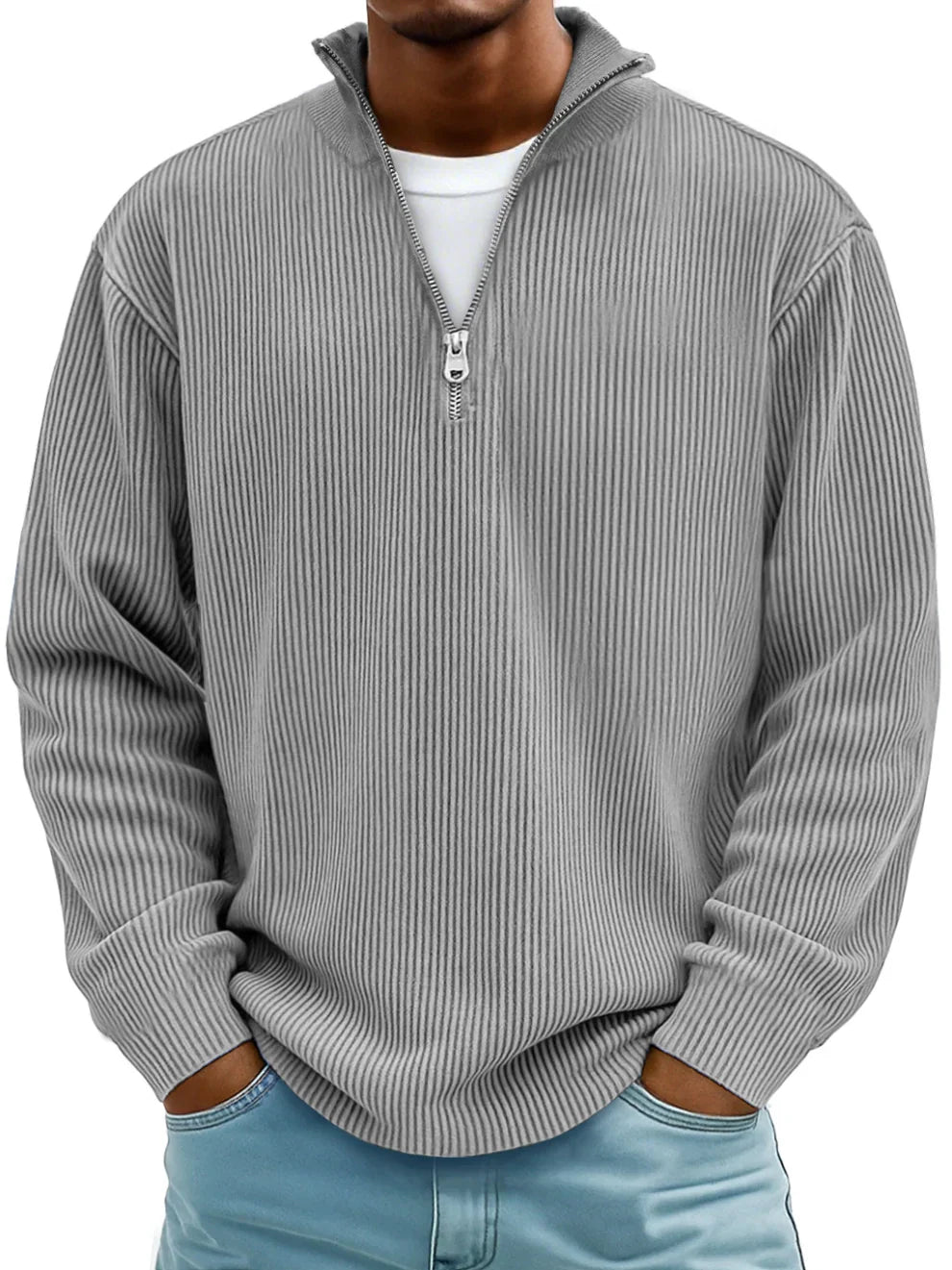 Nicolás – Half-Zip Ribbed Sweater (1+1 FREE)