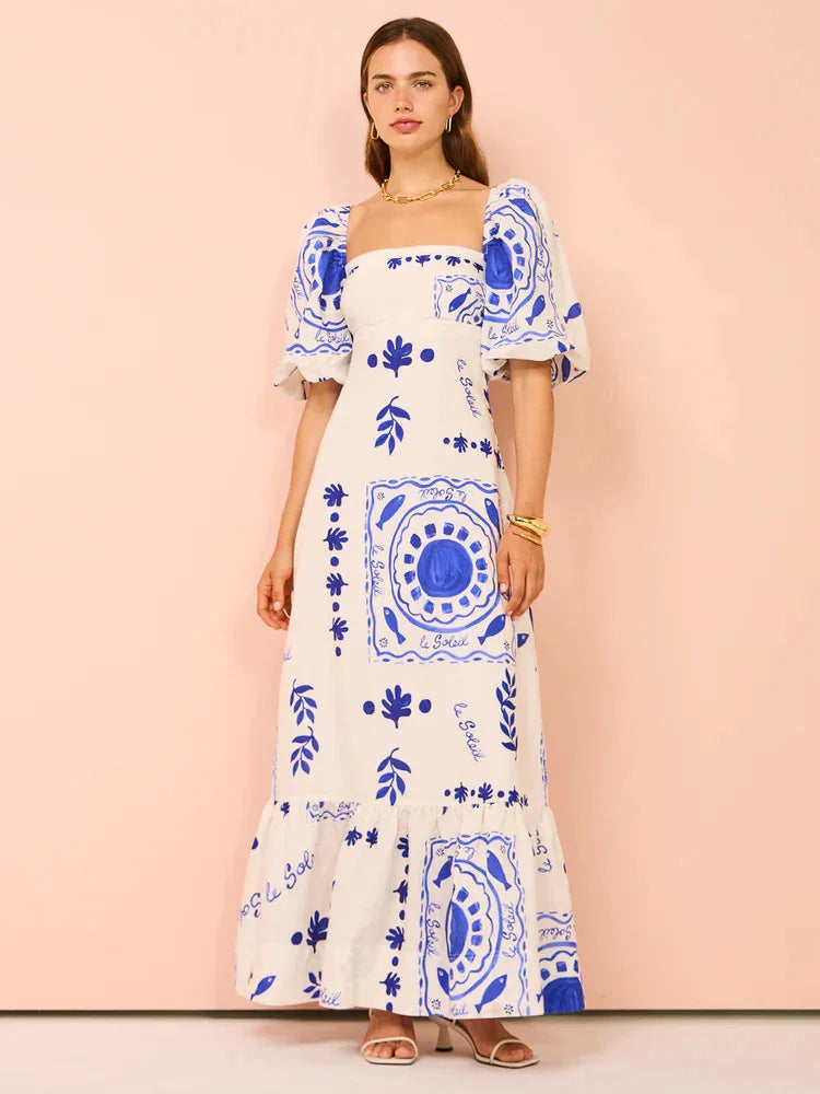 Isabella – Bohemian Dress with Print