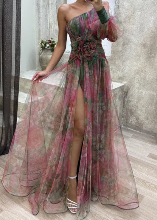 Pilar – Off-Shoulder Slit Dress