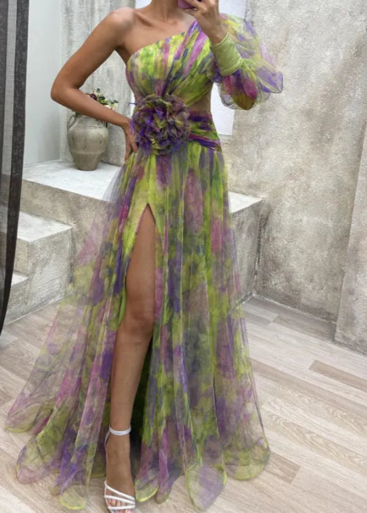 Pilar – Off-Shoulder Slit Dress