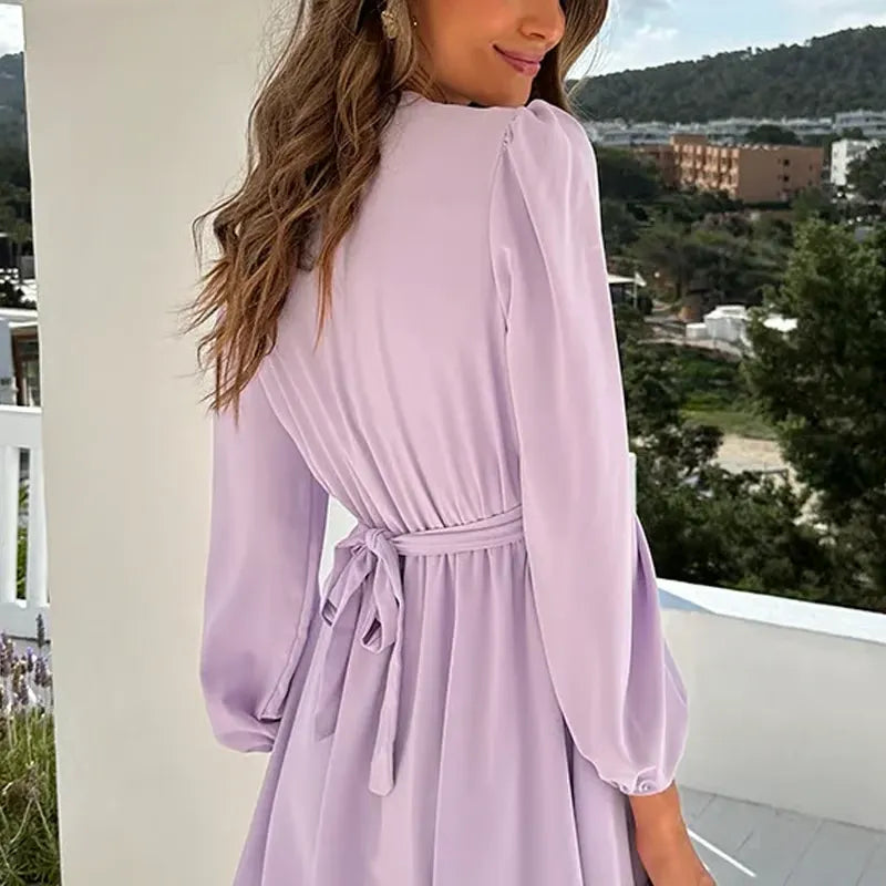 Isabel – Vestito a portafoglio a maniche lunghe