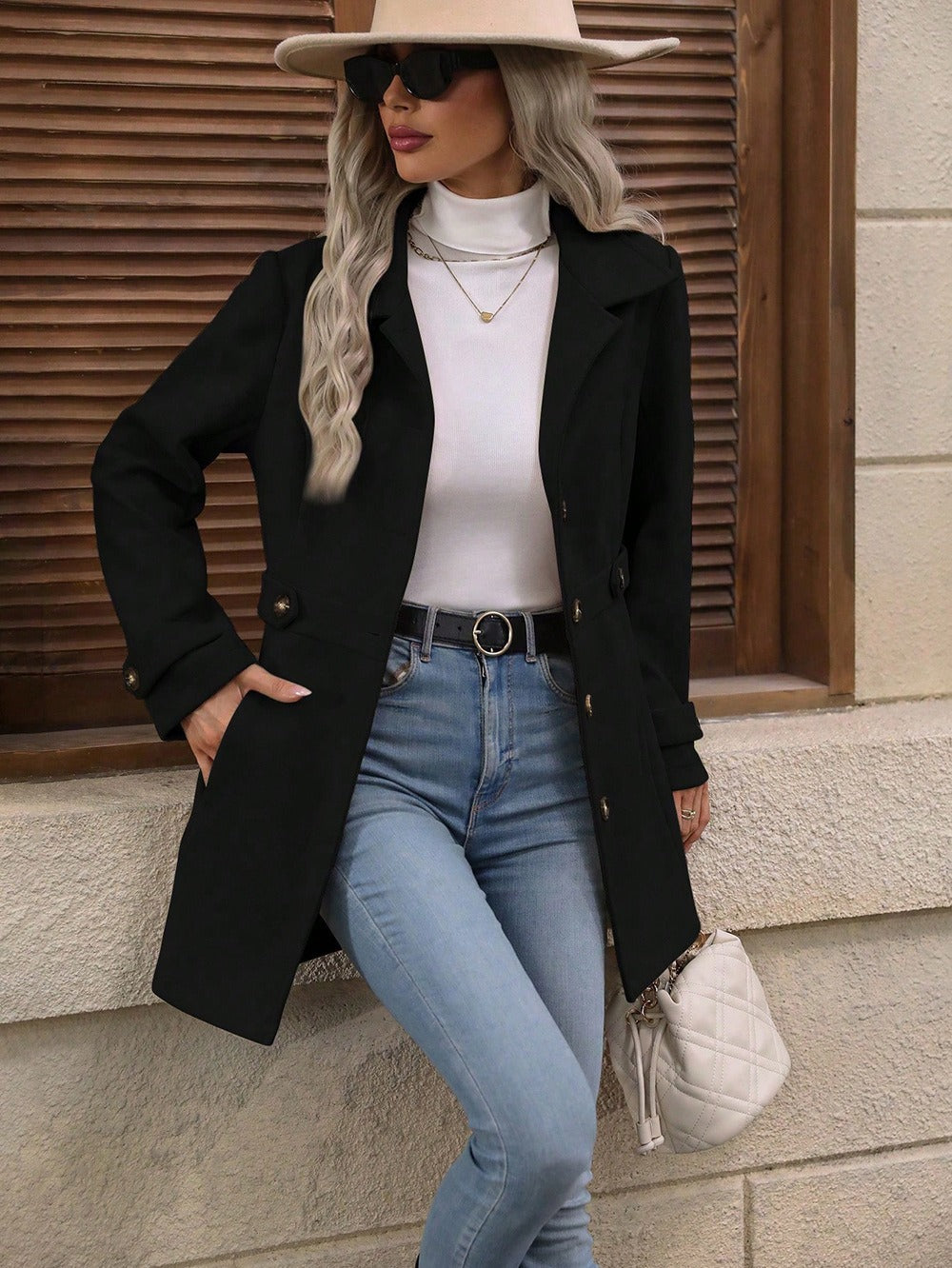 Emily - Woolen Mid-length Coat
