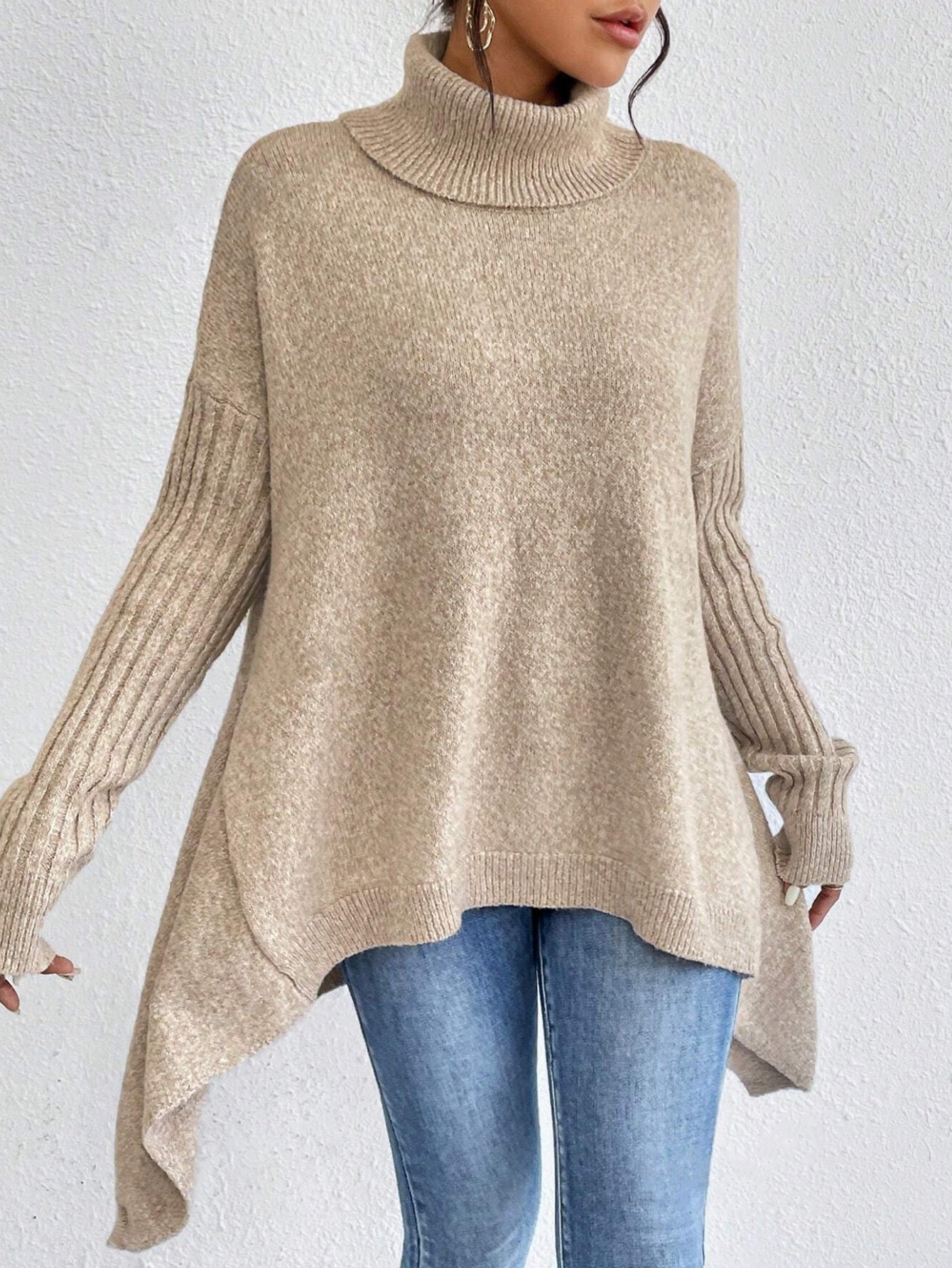 Sophie - Irregular Turtleneck Sweater